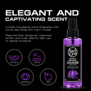 Red One Violet Cologne Body Splash elegant and captivating scent benefits available at Primos Barber Supply