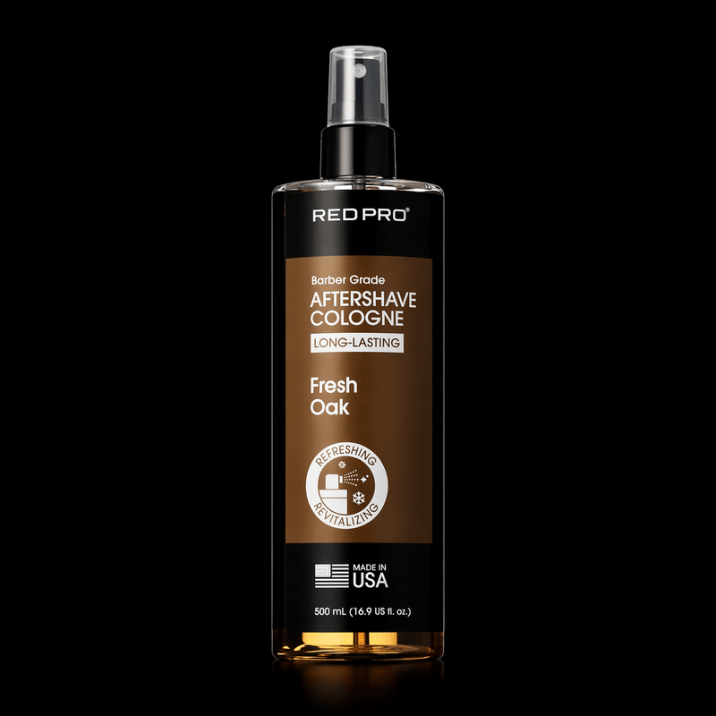 Red Pro Aftershave Cologne Fresh Oak barber grade aftershave with warm wood scent long lasting 500ml