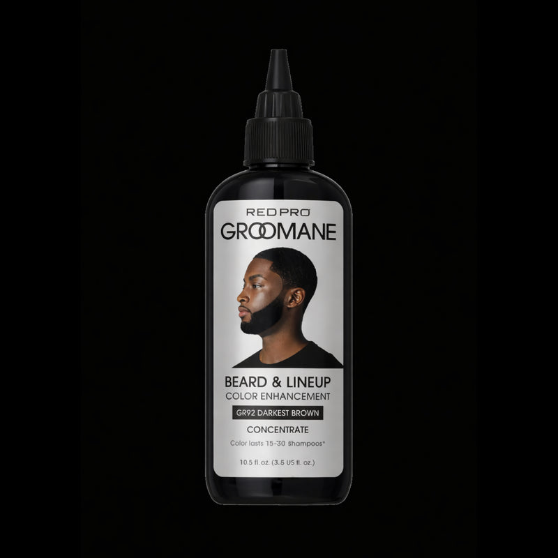Red Pro Groomane beard and lineup color concentrate darkest brown natural finish barber use