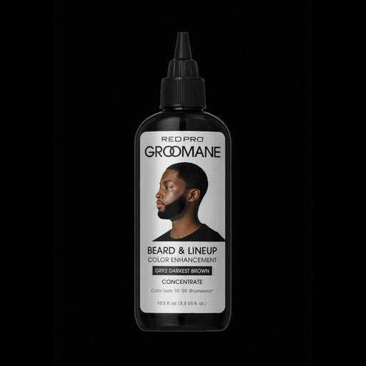 Red Pro Groomane beard and lineup color concentrate darkest brown natural finish barber use