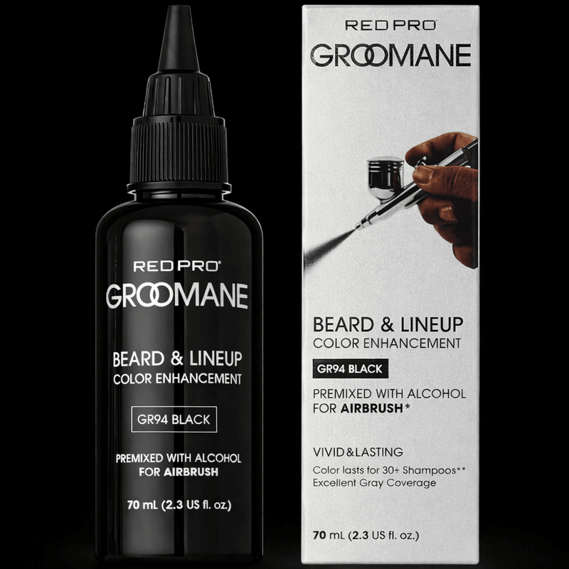 Red Pro Groomane beard lineup color enhancement spray black airbrush ready