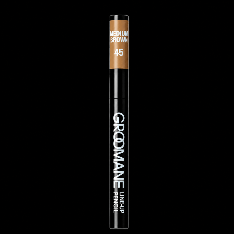 RED Pro Groomane Line-Up Pencil Medium Brown 45 with cap professional barber pencil