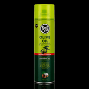 Green can of Red One Olive Oil Nourishing Sheen Spray on a black background