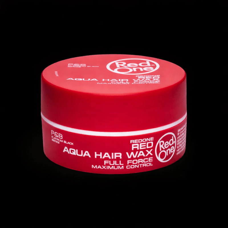 RedOne Red Aqua Hair Wax 150ml side angle view professional barber styling wax