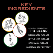 Reuzel Hair Tonic Key Ingredients Featuring the T4 Blend Formula Available at Primos Barber Supply