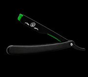 Rolda matte straight razor blade holder green and black barber razor for shaving and detailing