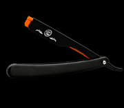 Rolda matte straight razor blade holder orange and black barber shavette for lineups and fades