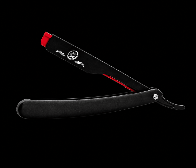 Rolda matte straight razor blade holder red and black barber shavette for shaving and lineups