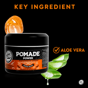 Rolda Pomade Power with Aloe Vera key ingredient graphic available at Primos Barber Supply