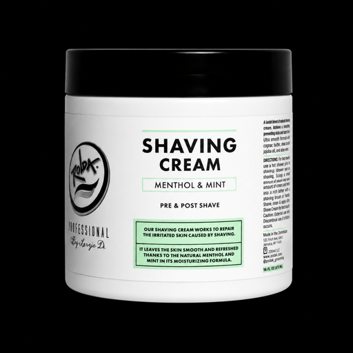 Rolda Professional Shaving Cream front container product photo on black background