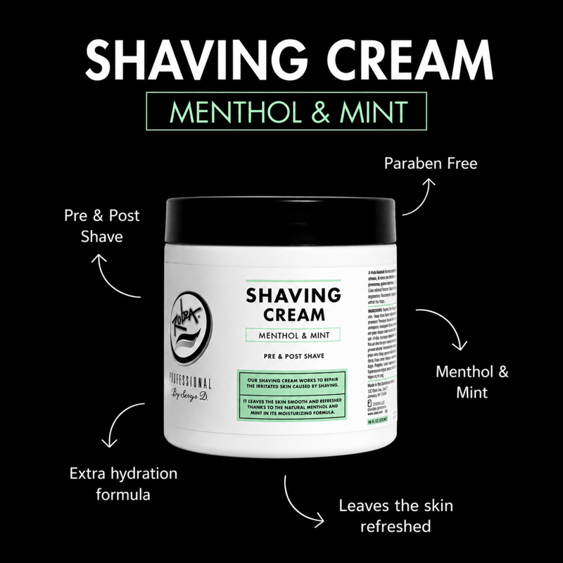 Rolda Professional Shaving Cream key benefits and performance diagram
