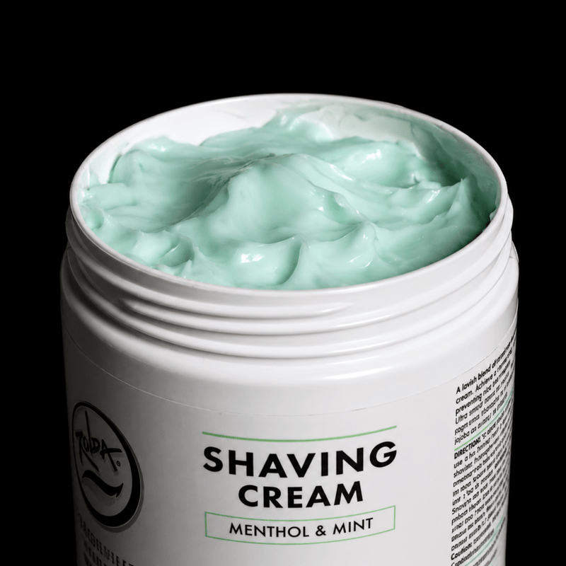 Rolda Professional Shaving Cream texture and product consistency close up