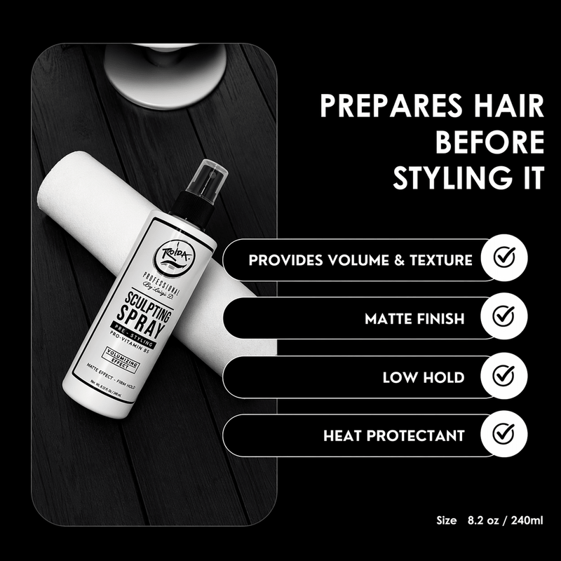 Rolda sculpting spray benefits pre styling spray for volume texture matte finish and heat protection barber product