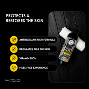 Rolda Professional Shaving Gel protects and restores skin benefits graphic from Primos Barber Supply