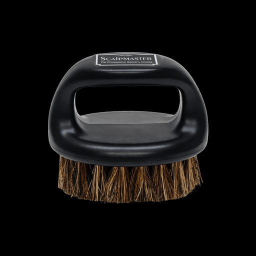 Scalpmaster Boar Bristle Barber Brush – front view on black background