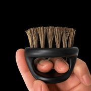 Scalpmaster Boar Bristle Barber Brush – held in hand with bristles facing up