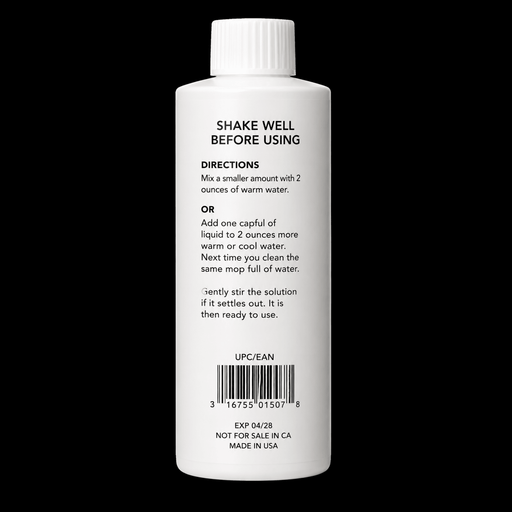 Scalpmaster Liquid Shave Cream 8 oz – back label with directions and ingredients