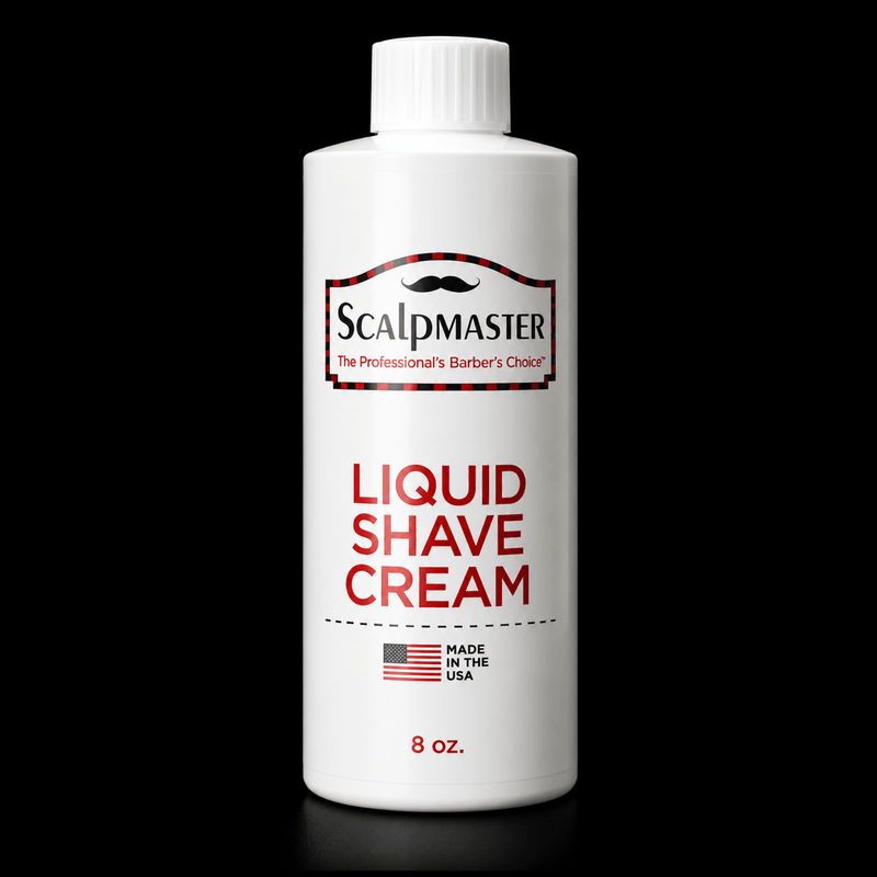 Scalpmaster Liquid Shave Cream 8 oz – professional barber hot lather concentrate front view