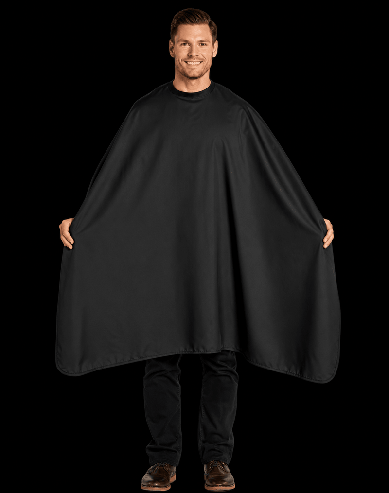 Scalpmaster Pinstripe Barber Cape – waterproof professional cutting cape front view