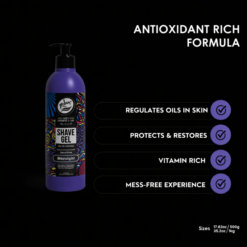 Shave gel benefits antioxidant rich formula for smooth shave hydration and skin protection barber use Primos Barber Supply