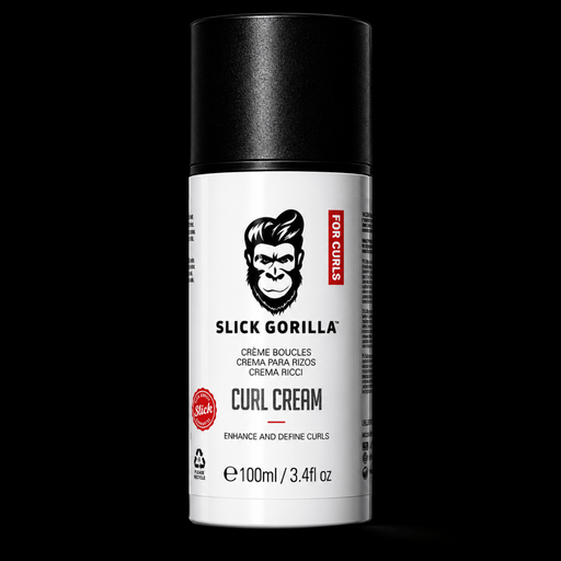 Slick Gorilla Curl Cream front bottle product photo on black background