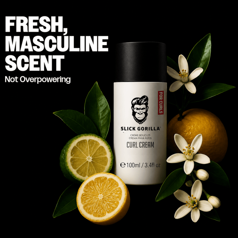 Slick Gorilla Curl Cream fresh masculine scent graphic