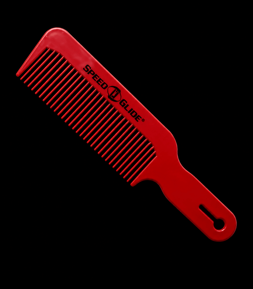 Red comb with 'Speed Glide' branding on a black background