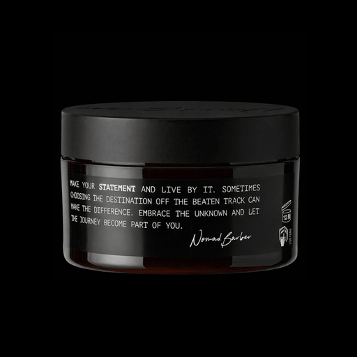 STMNT Classic Pomade 100ml jar back label Nomad Barber quote