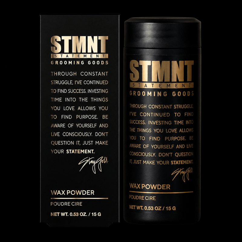 STMNT Grooming Goods Wax Powder with retail packaging for matte texture and lightweight volume