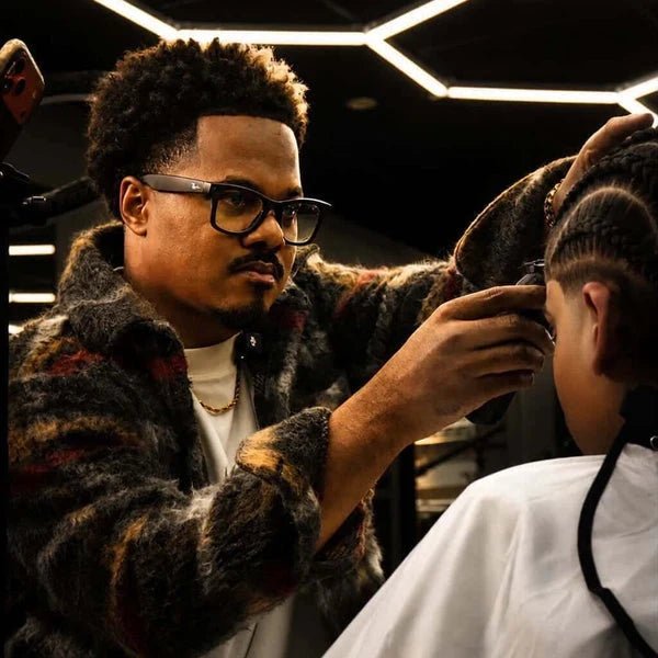 StyleCraft x 360 Jeezy Cordless Trimmer SC423B - 360Jeezy cutting a client in the barbershop