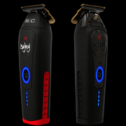 StyleCraft x 360 Jeezy Cordless Trimmer SC423B - front and back views with the red bottom ring fitted