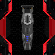 StyleCraft x 3Versince Professional Hair Trimmer front view on a black and red hexagon background
