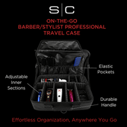 StyleCraft Professional Barber Case – interior tool storage compartments view