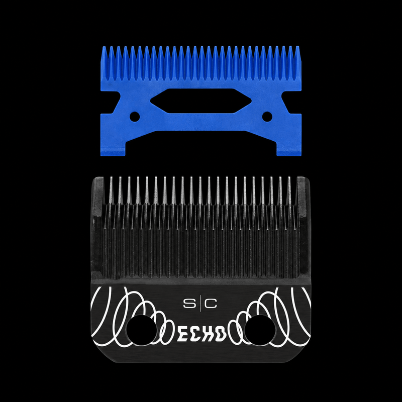 StyleCraft SC554B black DLC Echo clipper blade and blue ceramic deep-tooth cutter