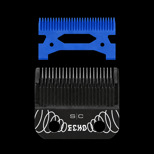 StyleCraft SC554B black DLC Echo clipper blade and blue ceramic deep-tooth cutter