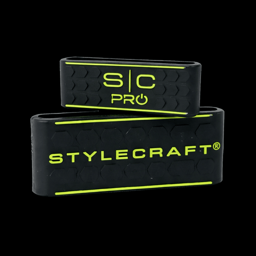 StyleCraft Clipper and Trimmer Grips Black and Yellow SC317 front view