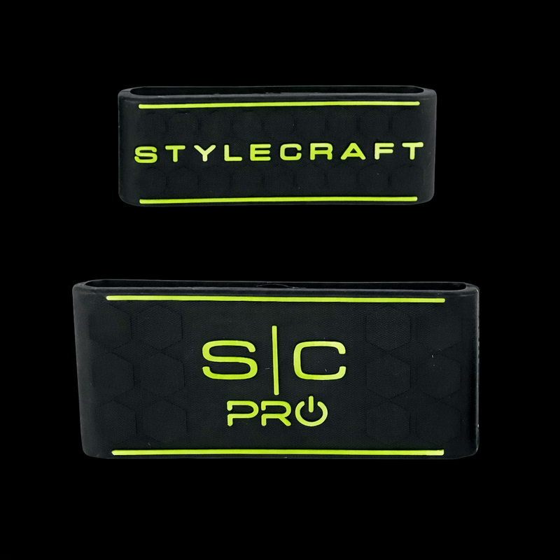 StyleCraft Clipper and Trimmer Grips Black and Yellow SC317 side view