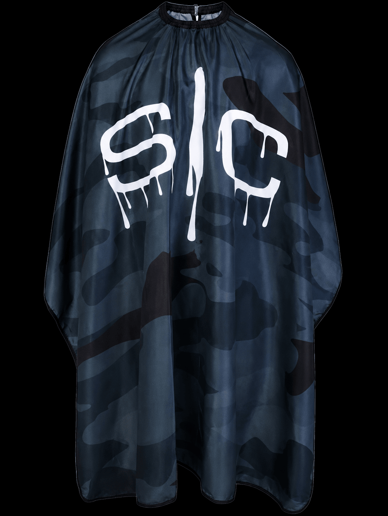 Stylecraft Cutting Cape Camo Black barber cape