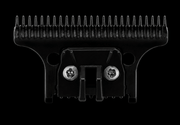 Black comb attachment on a clear background