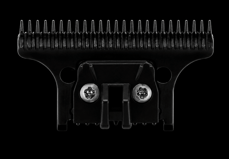 Black comb attachment on a clear background