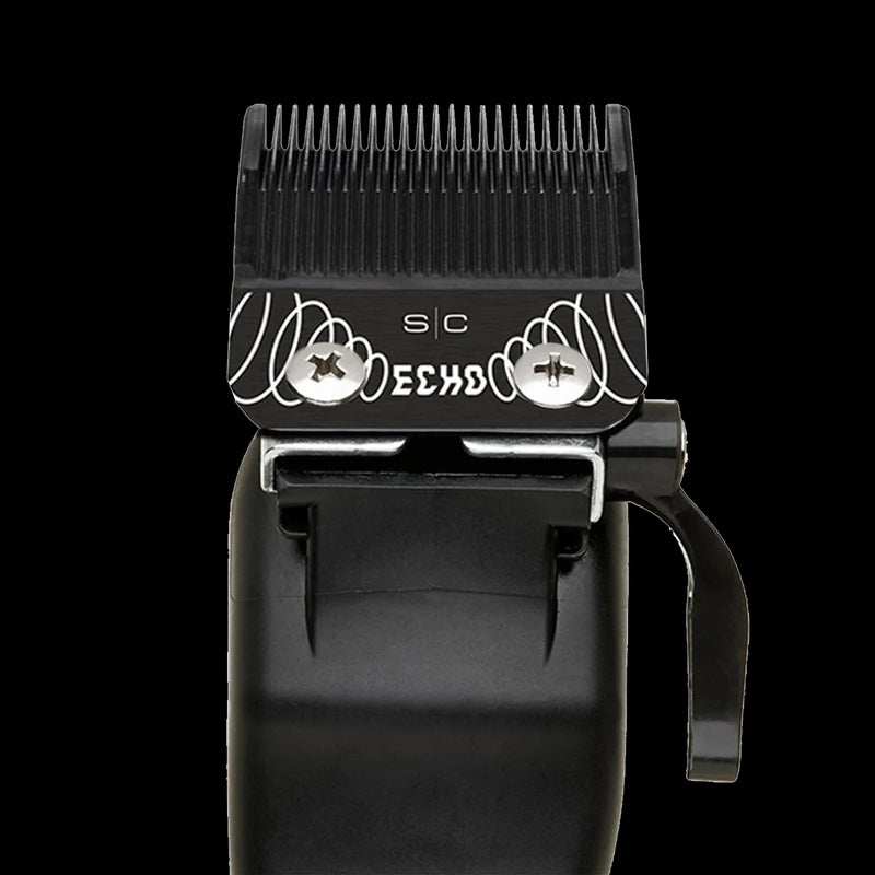 StyleCraft Echo DLC deep tooth clipper blade installed on professional barber clipper for fading and bulk removal
