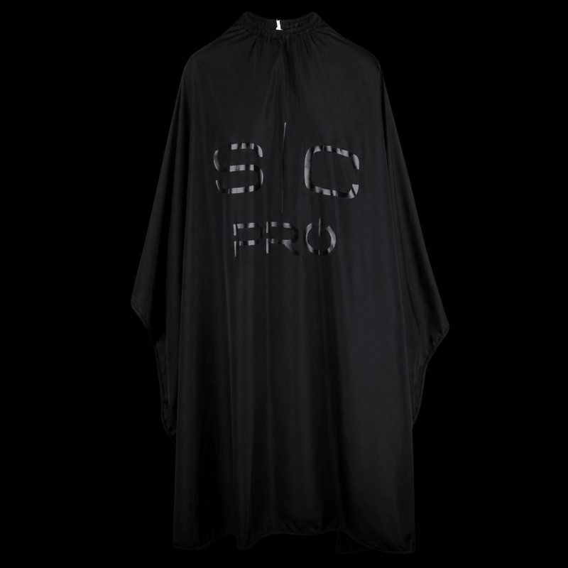 StyleCraft Extra-Long Kick Covers Cape Black professional barber cape