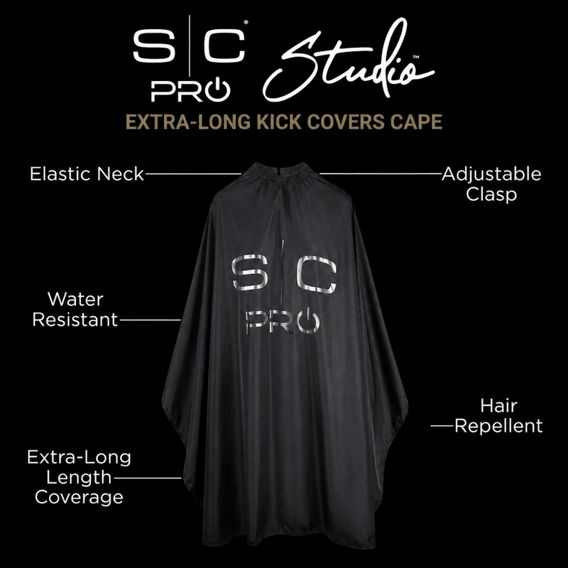 StyleCraft Extra-Long Kick Covers Cape Black front view