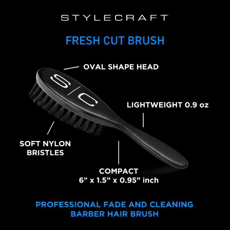 StyleCraft Fresh Cut Barber Brush – handle and grip detail view