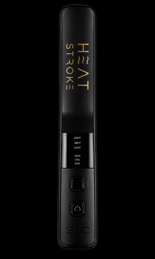 Black electronic device with 'Heat Stroke' branding on a black background