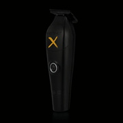 Black grooming trimmer with a yellow 'X' logo on a black background