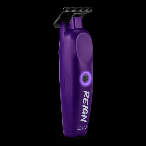 Side profile of StyleCraft Purple Reign professional cordless hair trimmer.