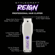 StyleCraft Reign cordless clipper professional barber tool