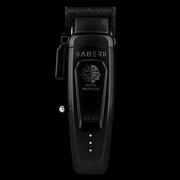 StyleCraft Saber 2.0 black cordless professional clipper size comparison infographic