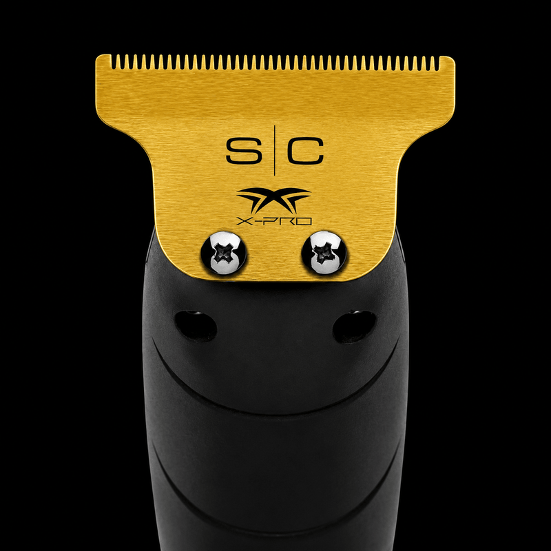 StyleCraft Fixed Gold Titanium Classic X-Pro Trimmer Blade Installed on Trimmer